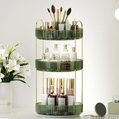 360° Rotating Makeup Organizer, Upgraded 3 Tier Skincare Perfume Organizers - Image 6