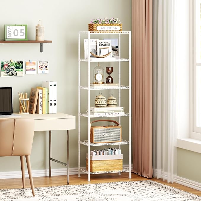 HOMEFORT 6-Shelving Unit, Adjustable Wire Shelving, Metal Wire Shelf Rack - Image 7