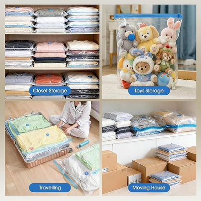 AROIC 50 Pack Vacuum Storage Bags, 5 Sizes + 2 Roll-up Space Saver Vacuum - Image 7