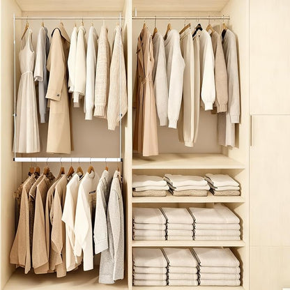 Hanging Closet Rod, Hanging Clothes Organizer, Adjustable, 1 Pack | Metal - Image 7