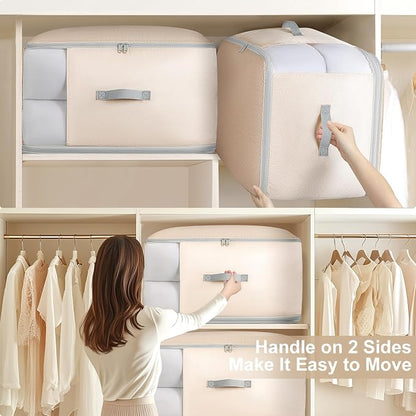 Comforter Storage Bag - 130L Large Capacity Blanket Storage Bags 3-Layer Ultra - Image 6