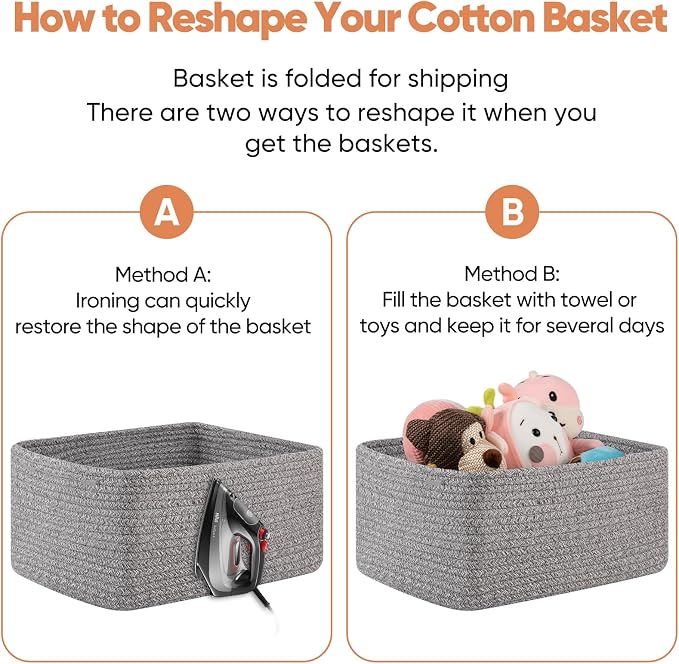 OIAHOMY 4 Pack 14.17*11.02*6.3IN Storage Baskets - Image 7