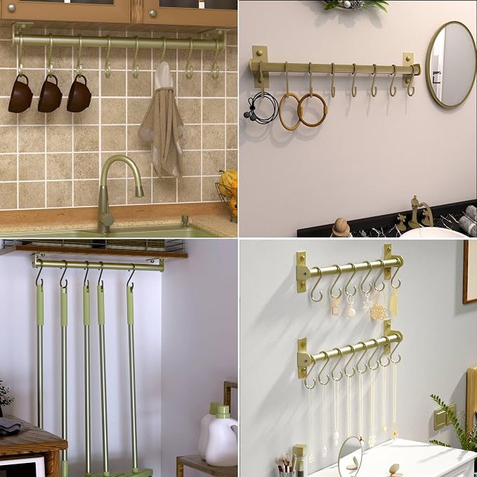 Dseap Kitchen Utensil Holder Hanger, Pot and Pan Rack Wall Mounted, Kitchen Rail - Image 4
