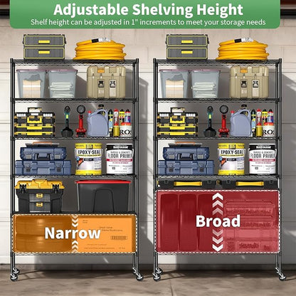 BestOffice Storage Shelves 6 Tier Metal Shelves Adjustable Garage Shelving Wire - Image 4