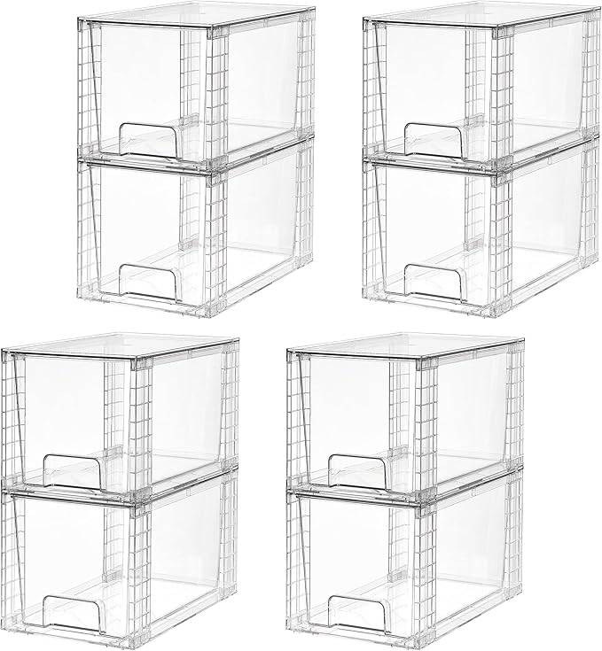 Vtopmart 8 Pack Large Stackable Storage Drawers, Easily Assemble by Vtopmart