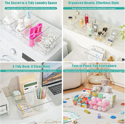 12 Pack Clear Plastic Storage Bins, Acrylic Pantry Organizer and Storage Bins - Image 4