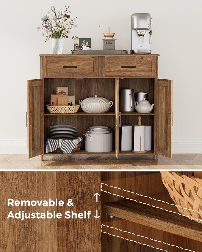 Homhedy Sideboard Buffet Cabinet, Coffee Bar Storage Cabinet - Image 4