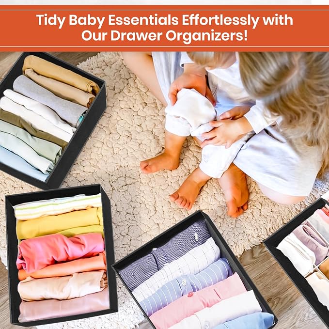 RFAQK 18 Pack Drawer Organizer Clothes-3 Sizes Baby Dresser Organizer - Image 5