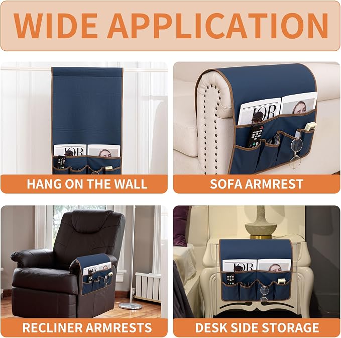 HAOMAIJIA Anti Slip Sofa Armrest Organizer Arm Chair Bedside Caddy Storage - Image 5