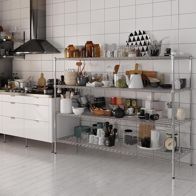 24" Deep x 72" Wide x 54" Height Wire Shelving Kit | 4-Tier | NSF Commercial - Image 2