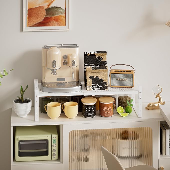 Expandable, Adjustable & Stackable Spice Rack, Cabinet Kitchen Countertop Shelf - Image 2
