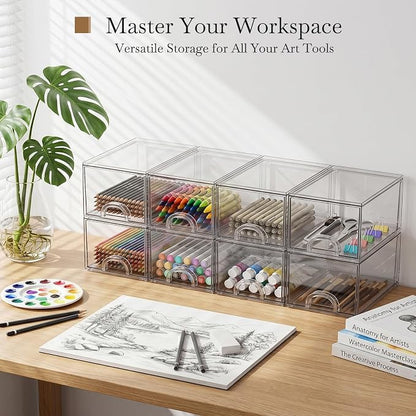8 Pack Small Clear Stackable Acrylic Storage Boxes - Image 3
