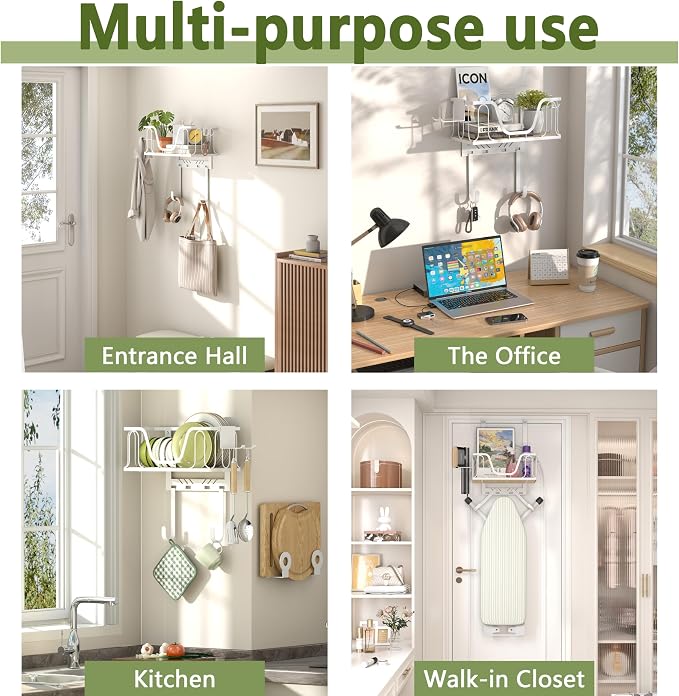 Ironing Board Hanger, CUFURNIX Wall Mount or Over the Door Iron Holder - Image 9