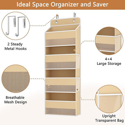 1 Pack 4-Tier Over the Door Organizer, Heavy-Duty Large Deep Pocket Hanging - Image 5