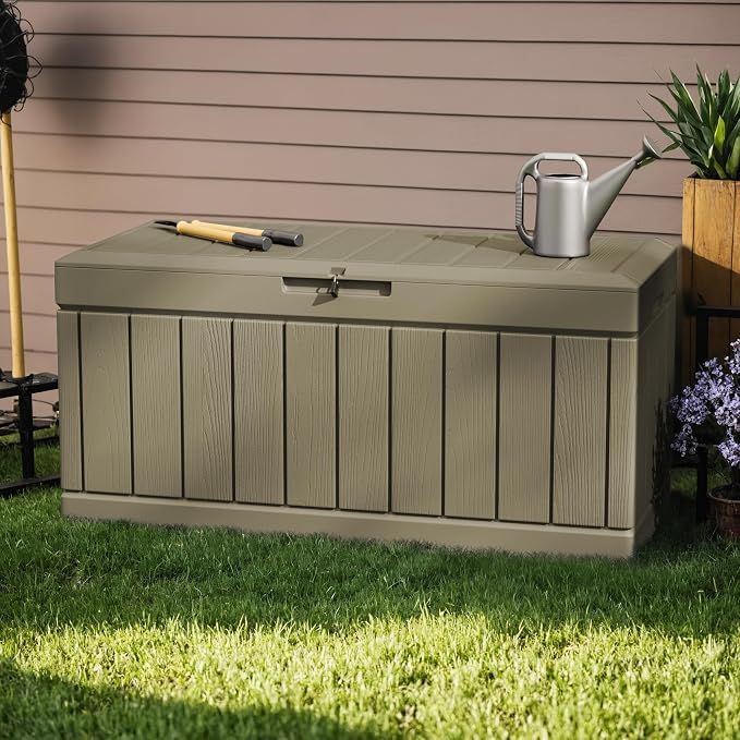 Greesum 82 Gallon Resin Deck Box All Weather Large Outdoor Storage - Image 4