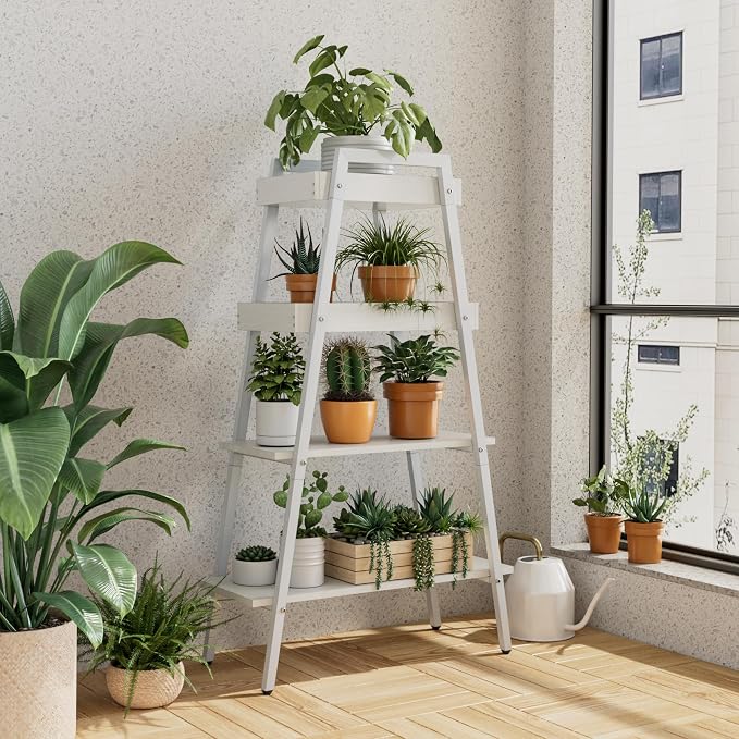 VECELO Ladder Shelf, 4-Tier Bookshelf - Image 2