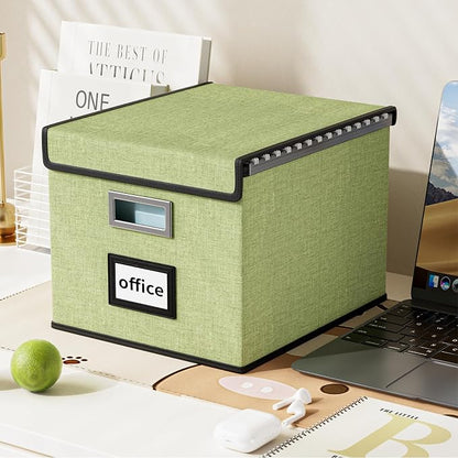 File Organizer Box with Lids, Collapsible File Folder Organizer | File Box with by Huolewa