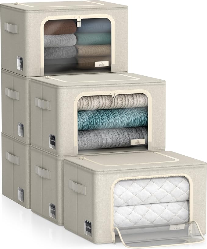 Sorbus Storage Bins with Metal Frame - Image 7