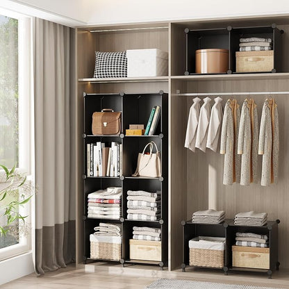 AWTATOS Cube Storage Organizer Closet Storage Shelves DIY Stackable Plastic - Image 4