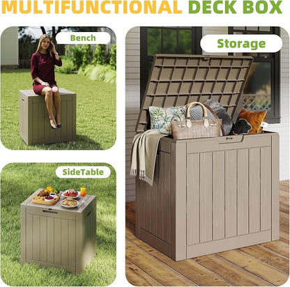 30 Gallon Waterproof Resin Deck Box, UV Resistant Outdoor Storage - Image 6