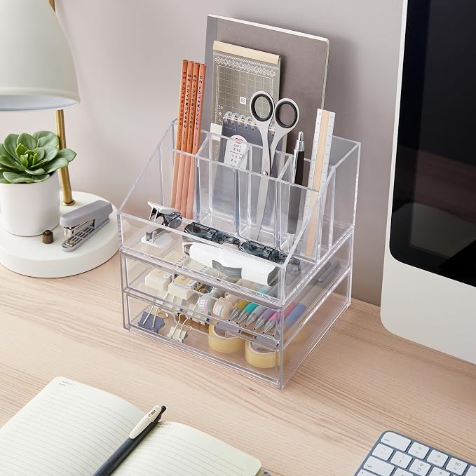 STORi Stackable Desk and Drawer Organizer, 6 Compartment Caddy - Image 4