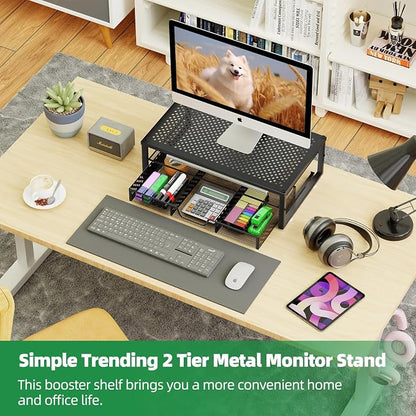 Simple Trending Metal Monitor Stand Riser and Computer Desk Organizer - Image 2