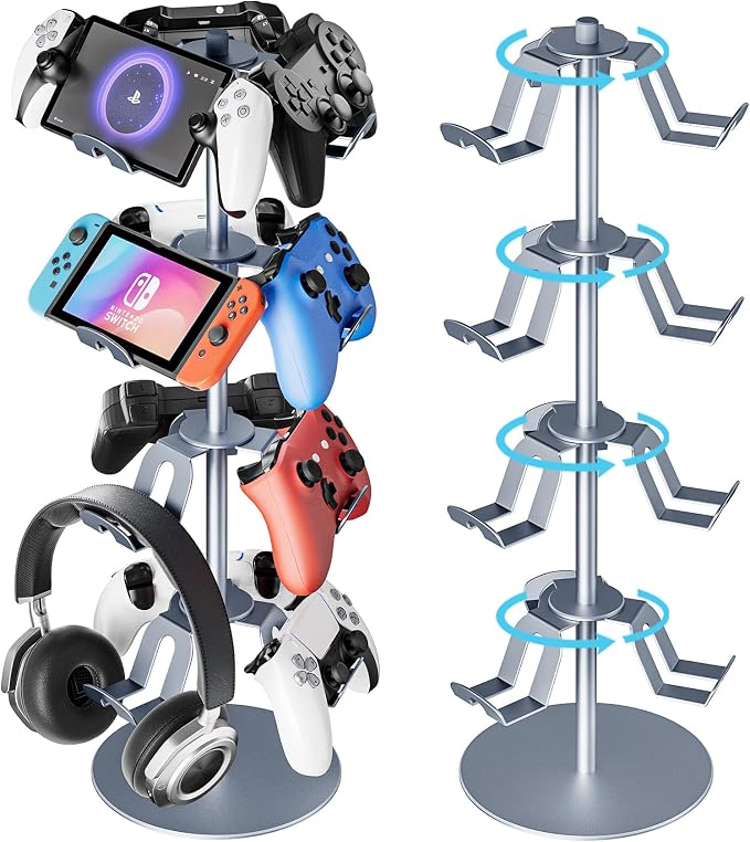 4 Tier Aluminum Alloy Game Controller Stand, Rotatable Gaming Controller by ZHGM
