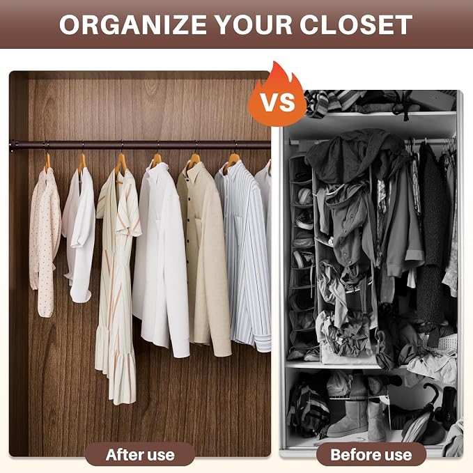Closet Rod - Closet Rods for Hanging Clothes, 17 to 82 inch Adjustable Closet - Image 5