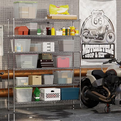 14" Deep x 60" Wide x 74" Height Wire Shelving Kit | 6-Tier | NSF Commercial - Image 6