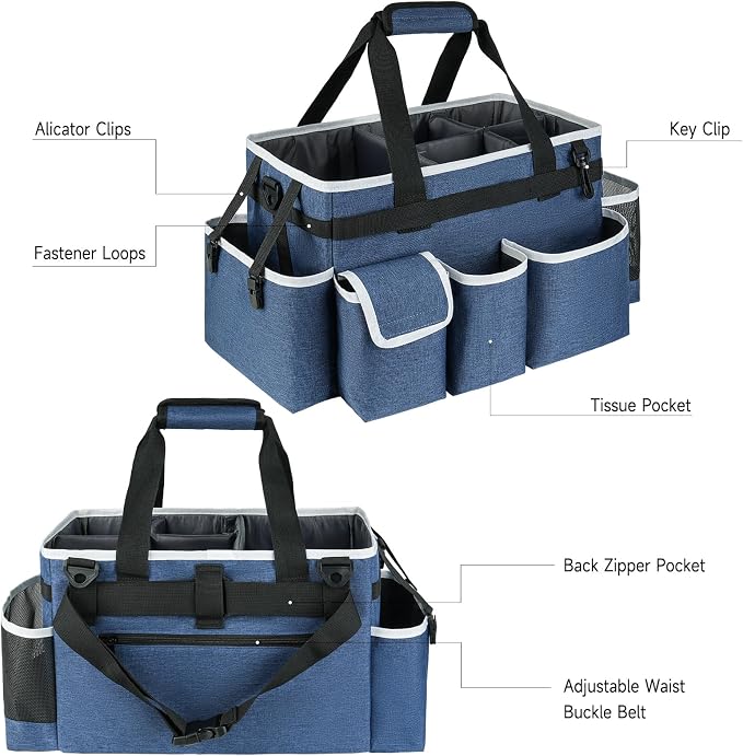 Cleaning Caddy Bag, Large Cleaning Supplies Organizer - Image 4