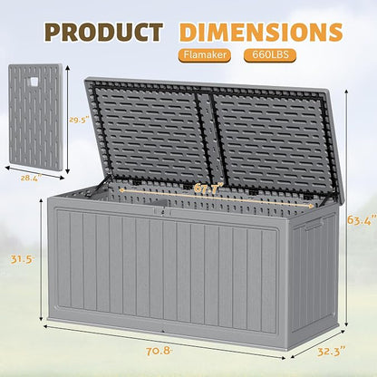 Flamaker Resin Deck Box 270 Gallon, XXL Waterproof Storage Box - Image 6