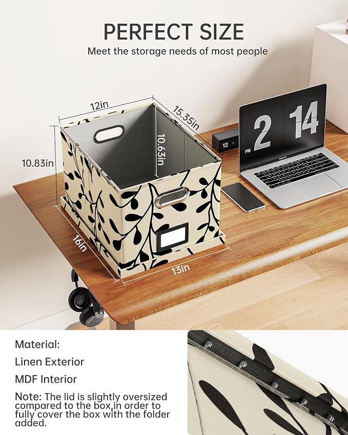 File Organizer with Lid, File Box, File Cabinet - Image 2