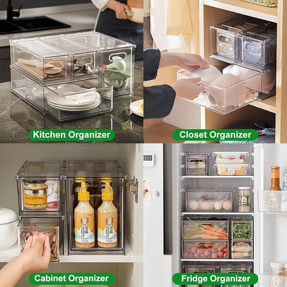 Taiuloo 2 Pack Stackable Refrigerator Organizer Bins - Image 6