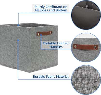 Temary 12x12 Storage Cube Bins 4 Pack Fabric Storage Cubes Storage Bins - Image 3