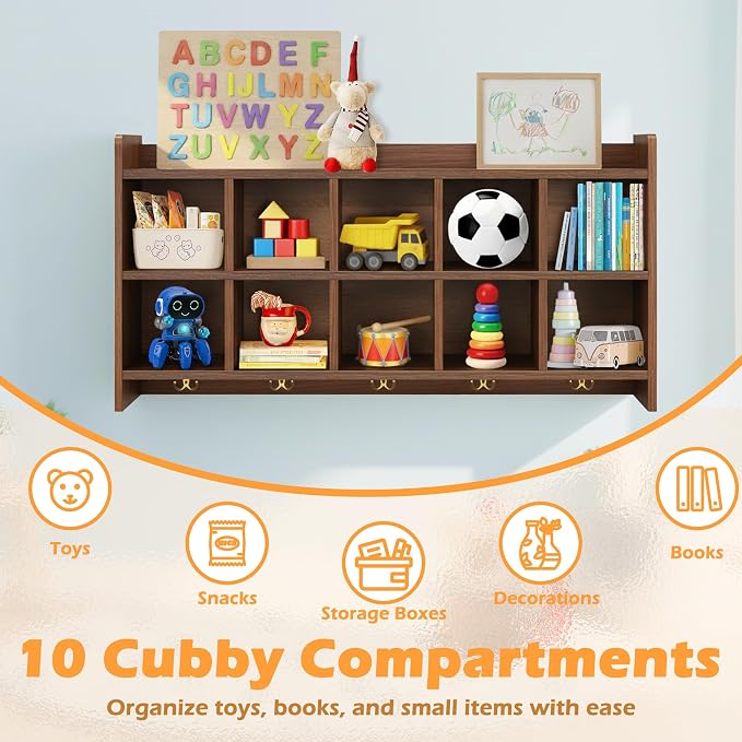 Wall Cubbies, 10 Cubby Storage Organizer - Image 5