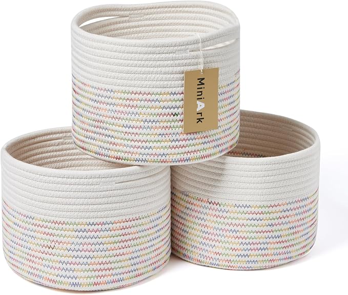 Small Basket for Organizing | Cube Shelf Closet Storage Baskets | 9.7×9.7×7.1” by MiniArkStorageBasketsHome