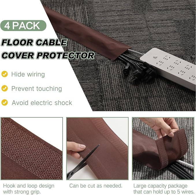 WILLBOND Carpet Cord Cover Cable Protector Floor Cover Cable Protector - Image 4