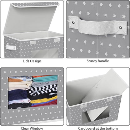 Univivi Fabric Foldable Storage Boxes Large Collapsible Stackable Storage Bins - Image 4