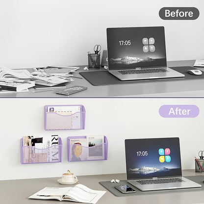 EasyPAG Wall File Organizer, Metal Mesh Hanging File Folder Holder - Image 4