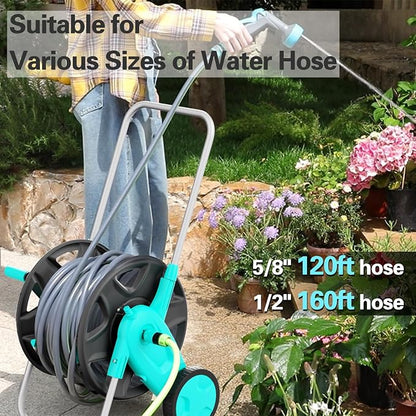 Portable Garden Hose Reel Cart, Hold Up to 100-120 Ft of 5/8 Inch Hose - Image 4