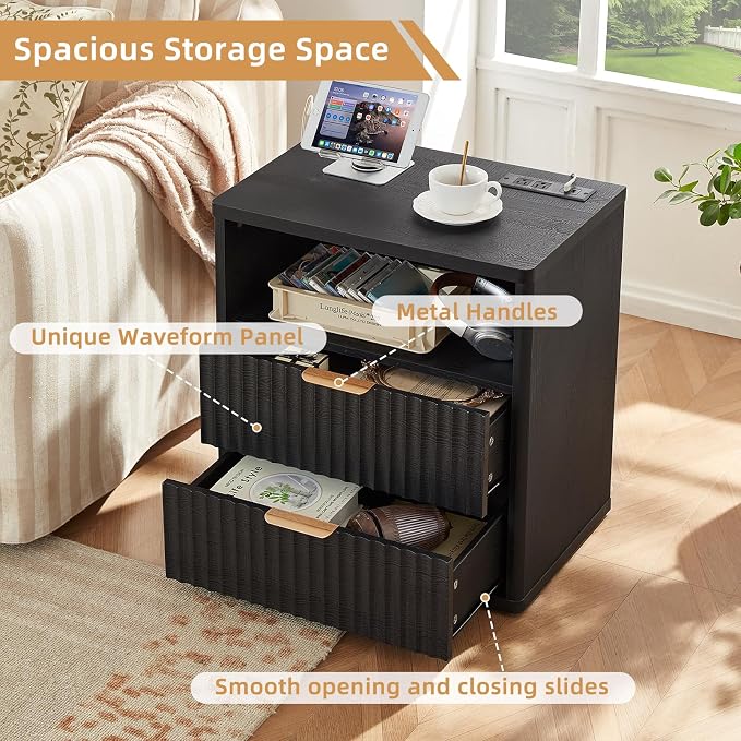 LEYAOYAO Fluted Nightstand - Image 6