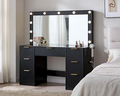 AMERLIFE 47.2" Fluted Vanity Desk by AMERLIFE