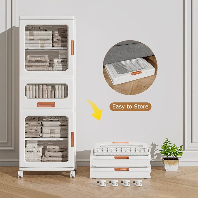 VECELO 3-Tier Narrow Bathroom Storage Cabinet - Image 5
