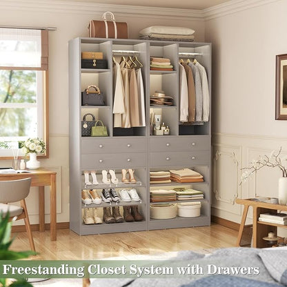 Besiost Closet System, 55.5"/4.6 FT Closet Organizer System - Image 5
