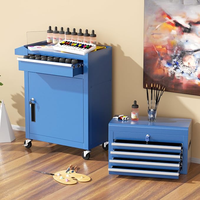 INTERGREAT Rolling Tool Chest, 5-Drawer Tool Box Organizer, Lockable Wheels & - Image 9