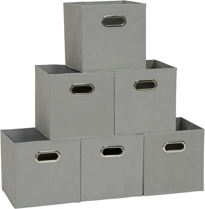 Household Essentials 84-1 Foldable Fabric Storage Bins Set of 6 Cubby Cubes by HouseholdEssentials