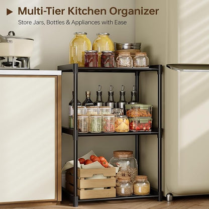 3-Tier Storage Shelves with Plastic Connectors – Metal Shelf Organizer - Image 9