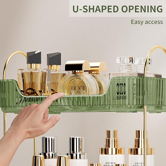 3 Tier Bathroom Organizer Countertop Makeup Perfume Tray Skincare Organizer - Image 4