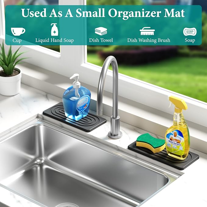 Water Absorbing Stone Tray for Sink, Quick Drying Diatomite Bathroom Tray - Image 6