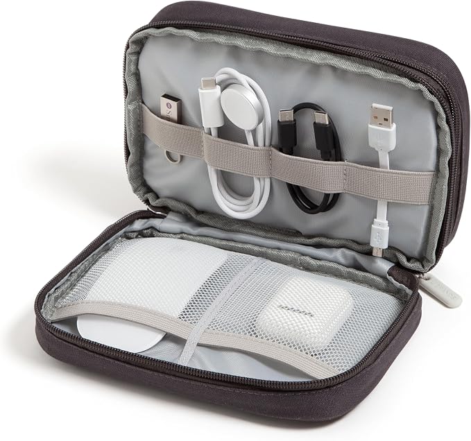 U Brands Canvas Tech Organizer Pouch 9 Compartments, 7.8 x 5 Inch Cable by UBrands